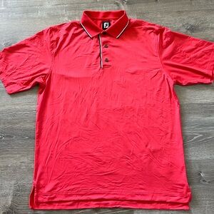 Footjoy Shirt Men's Size Large Reddish Pink Golf Polo FJ M Short Sleeve